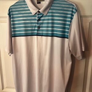PGA Tour Men's Polo Shirt - Aqua and White